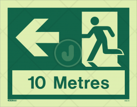 Directional Tunnel sign Exit left 10 metres