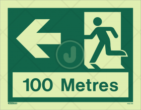 Directional Tunnel sign Exit left 100 metres