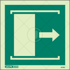 Slide door to open symbol right