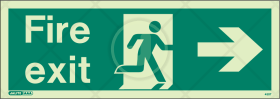 Fire Exit arrow right, Fire Exit right, Fire Exit direction right