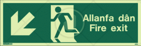 Allanfa dân Fire Exit arrow down left