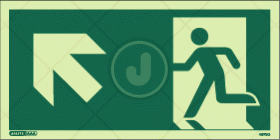 Escape route Exit arrow up left