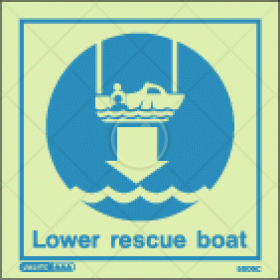 Survival craft instructions, rescue boat instructions, lower rescue boat