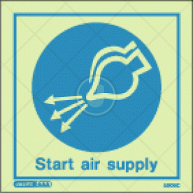 Survival craft instructions, rescue boat instructions, start air supply