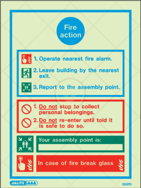 Fire Action Notice with procedures