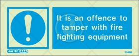 It is an offence to tamper with fire fighting equipment