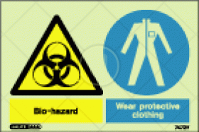 Bio-hazard, wear protective clothing