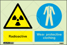 Radioactive, wear protective clothing