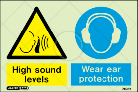 High sound levels, Wear ear protection