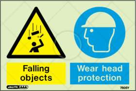 Falling objects, wear head protection