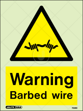 Warning Barbed wire