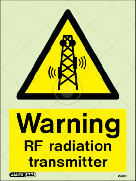 Warning RF radiation transmitter