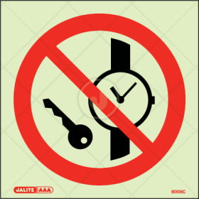 No metallic objects - Prohibition Sign