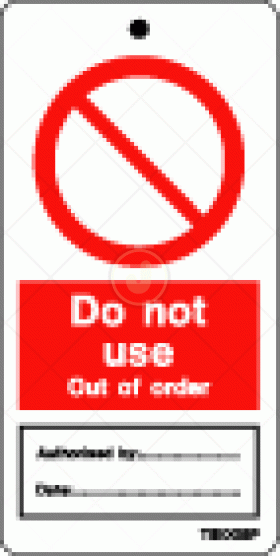 Tie tag Do not use out of order