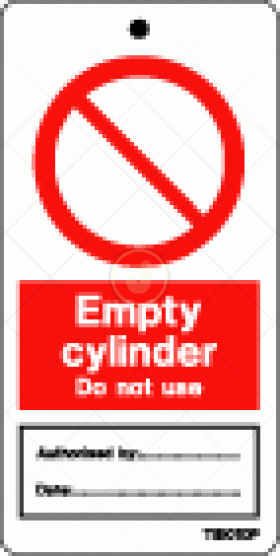 Tie tag Empty cylinder do not use