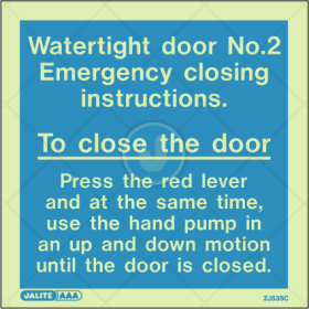 Watertight door sign