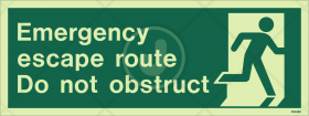 Emergency escape route sign